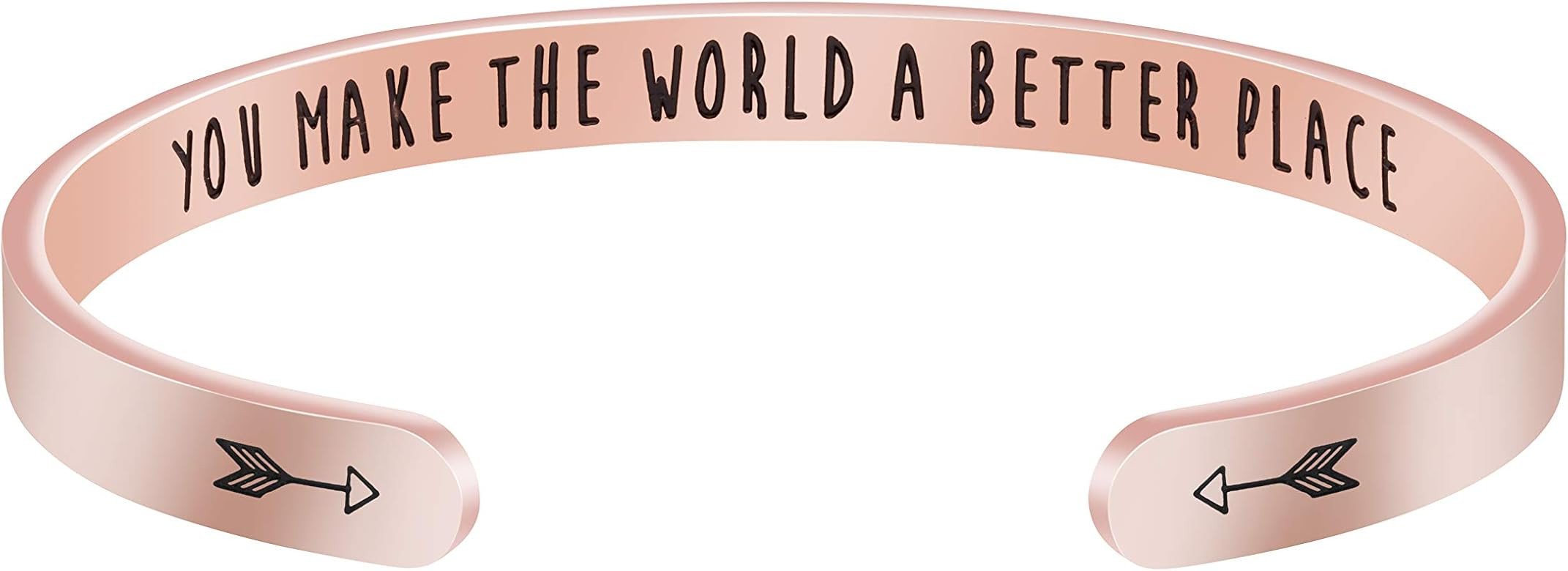 Joycuff Motivational Bracelet for Women Cuff Bangle Stainless Steel Open Engraved Inspirational J... | Amazon (US)