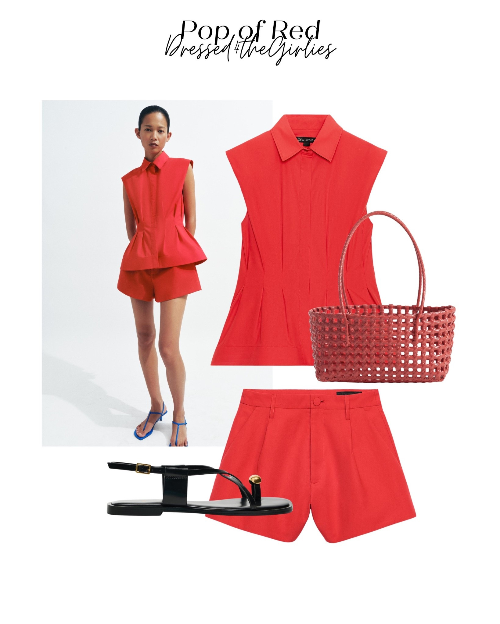 Pop of red❤️

Tags: Red tailored shirt outfit, red shorts outfit, black sandals outfit, red beach bag outfit , red summer shorts outfit, red vacation outfit, red holiday outfit 

#LTKspring #LTKuk #LTKtravel