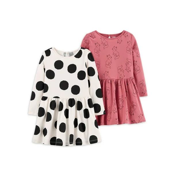 Carter's Child of Mine Baby and Toddler Girl's Long Sleeve Dress, 2 Pack (12M-5T) - Walmart.com | Walmart (US)