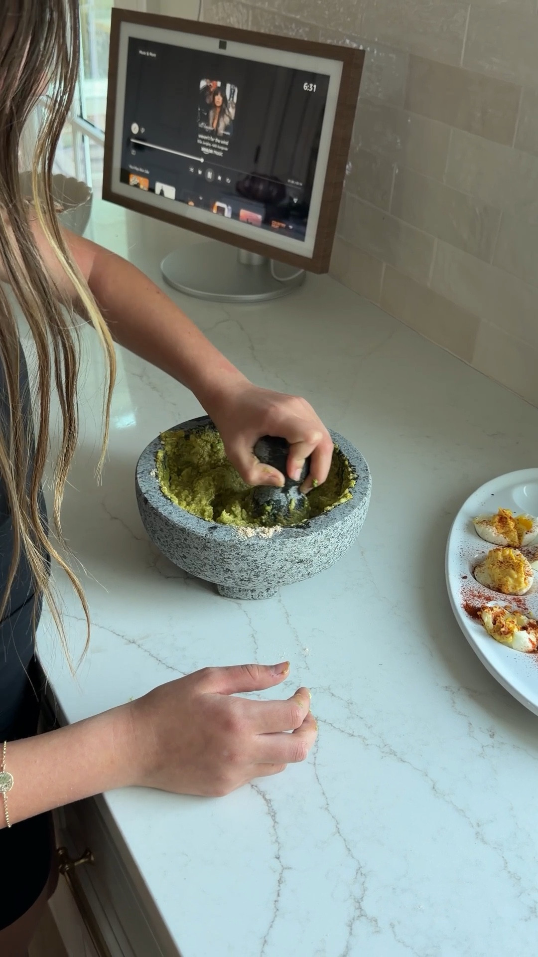 Granite molcajete & pestle. Outdoor hosting. Spring hosting. Spring table 

#LTKSeasonal #LTKmomlife #LTKHome