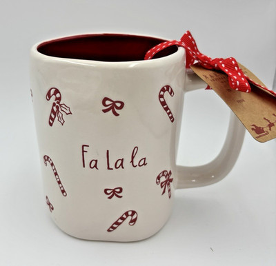 Rae Dunn Candy Canes and Bows fa la la Mug NEW | eBay US