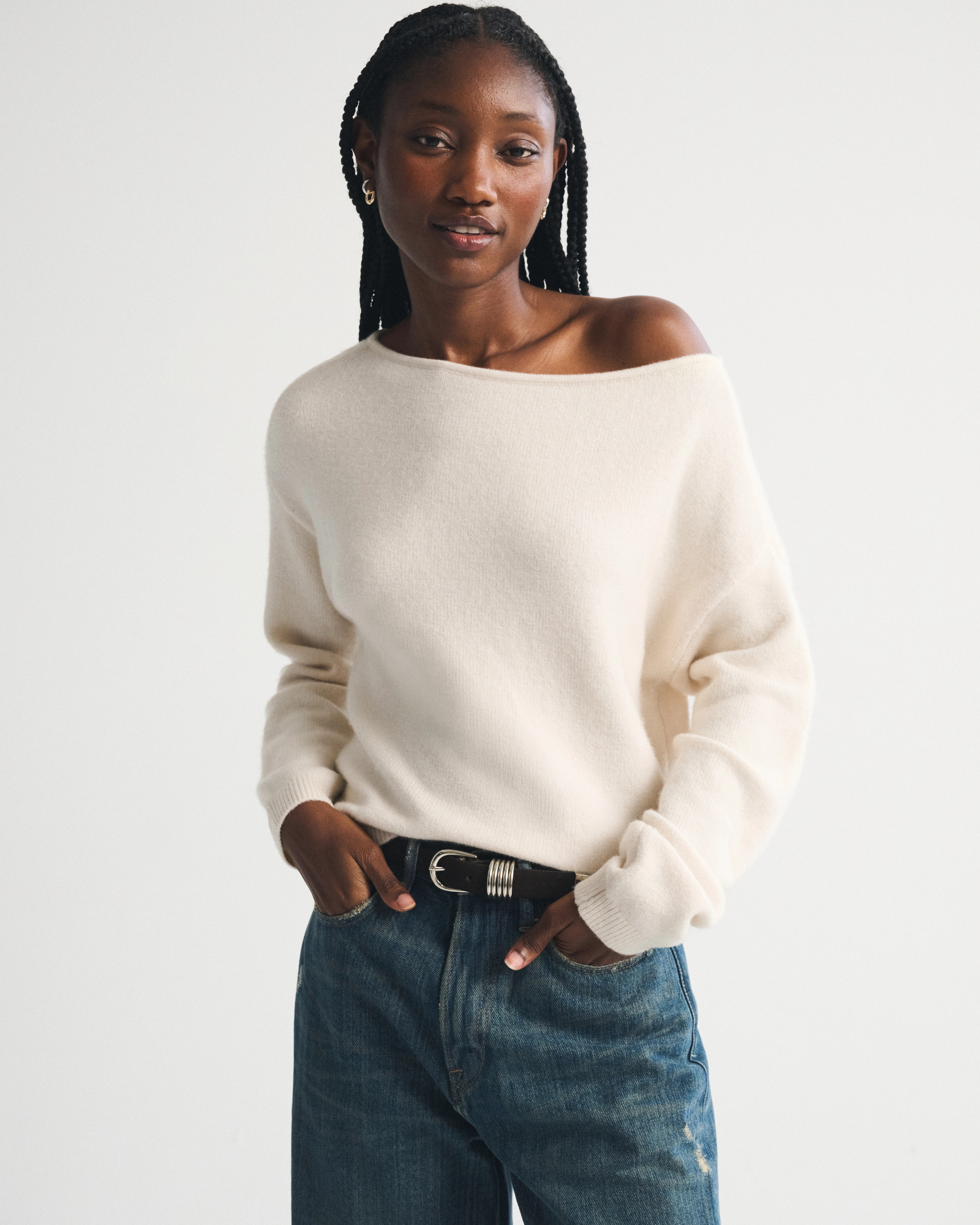 Merino Wool-Blend Slash Sweater | Abercrombie & Fitch (US)