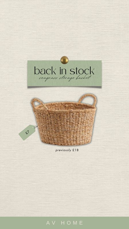 This beautiful, affordable seagrass storage basket is back in stock!

#LTKhome #LTKFind