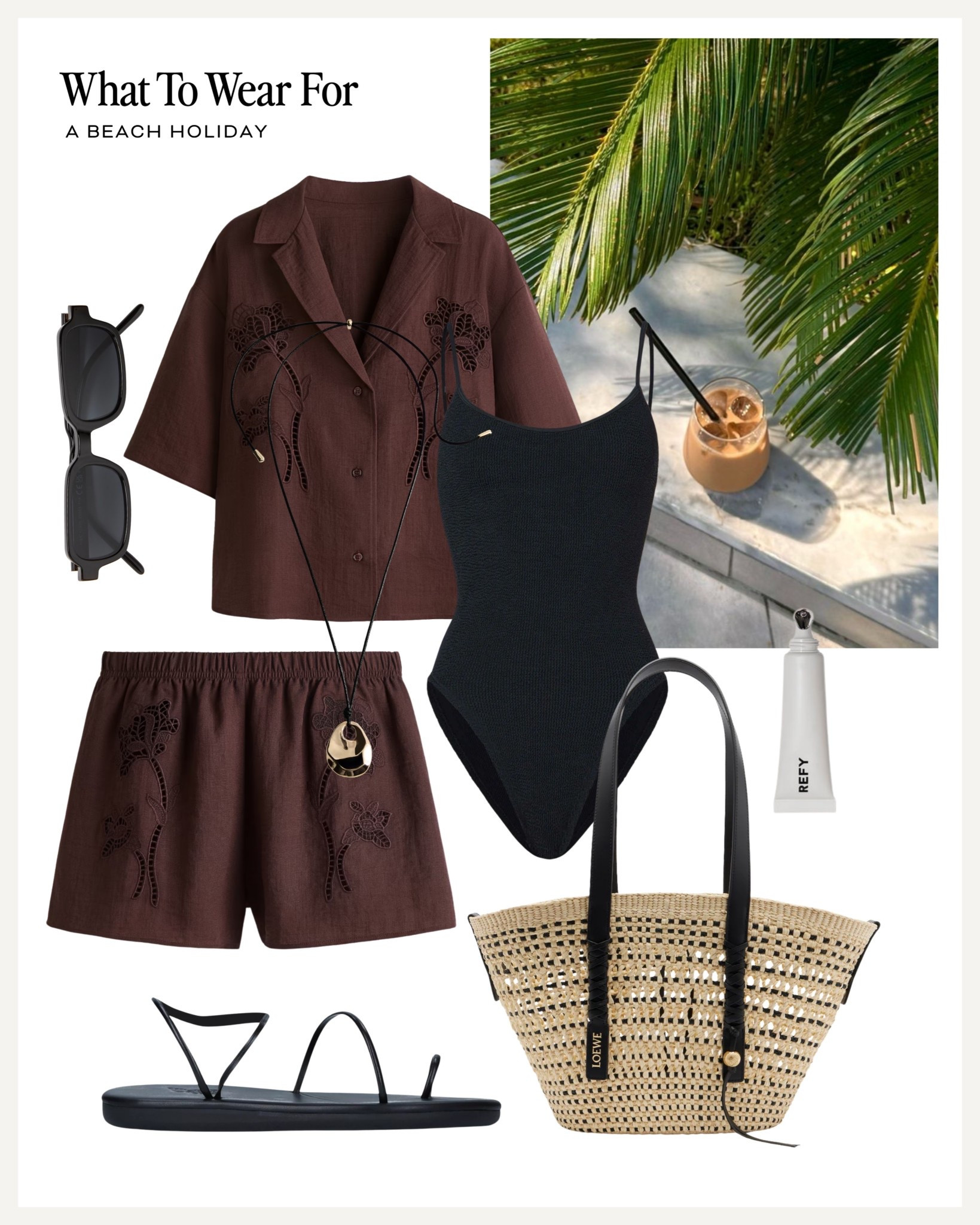 Beach holiday outfit 🏖️ 

Swimwear, two piece set, H&M summer, straw tote bag, black sandals, holiday outfits 

#LTKsummer #LTKswimwear