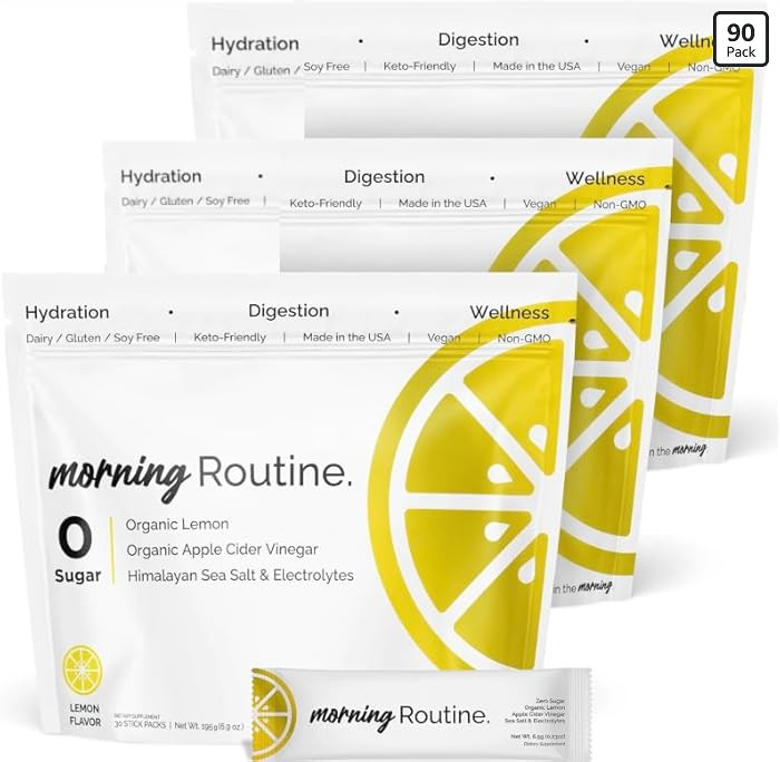 ROUTINE Morning Daily Hydration | Electrolyte Powder Packets with Apple Cider Vinegar, Lemon, and... | Amazon (US)