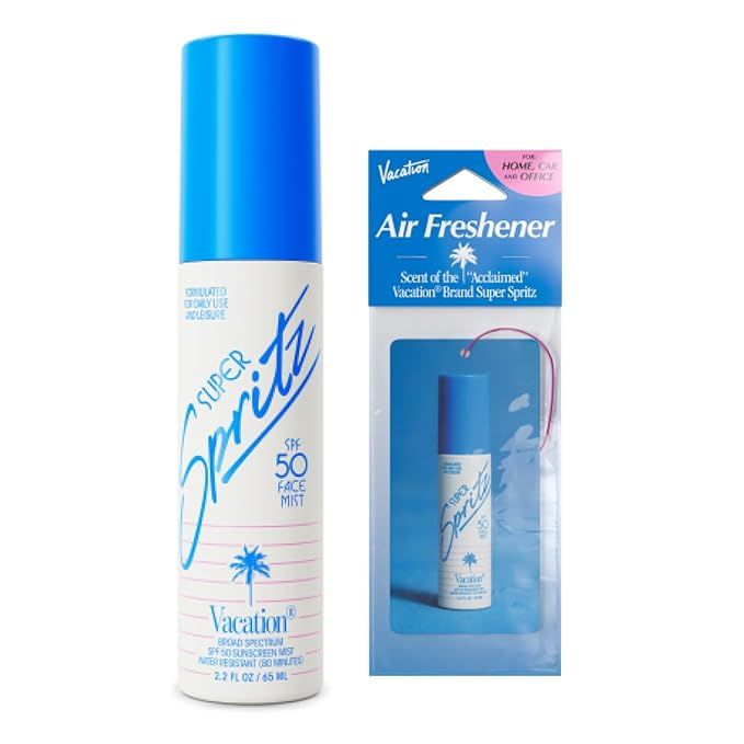 Vacation Super Spritz SPF 50 Sunscreen Face Mist + Air Freshener Bundle, Daily Face Sunscreen Spr... | Amazon (US)
