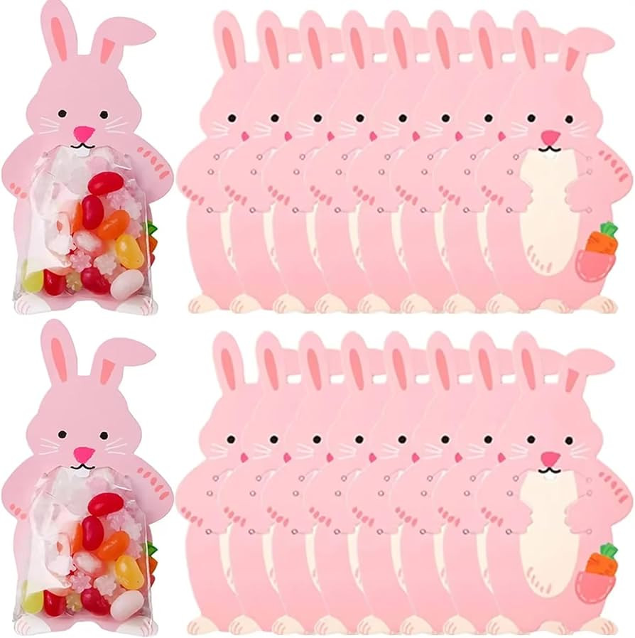 Amazon.com: 40 Pcs Easter Lollipop Paper Cards Holder Paper Tags Cute Bunny Candy Chocolate Packa... | Amazon (US)