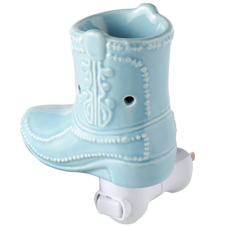 Mainstays Wax Melt Plug-in Wax Warmer with LED Light, Blue Cowboy Boot | Walmart (US)