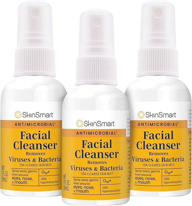 SkinSmart Antimicrobial Facial Cleanser Spray to Remove Viruses and Bacteria Around Eyes, Nose an... | Amazon (US)