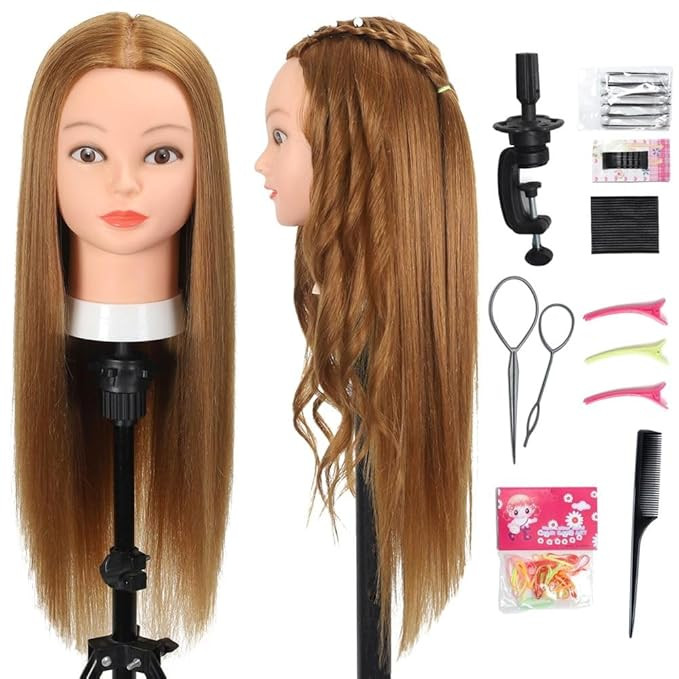 Mannequin Head with 80% Human Hair - Straight, 26"-28" Doll Head for Cosmetology & Hairdresser (#... | Amazon (US)