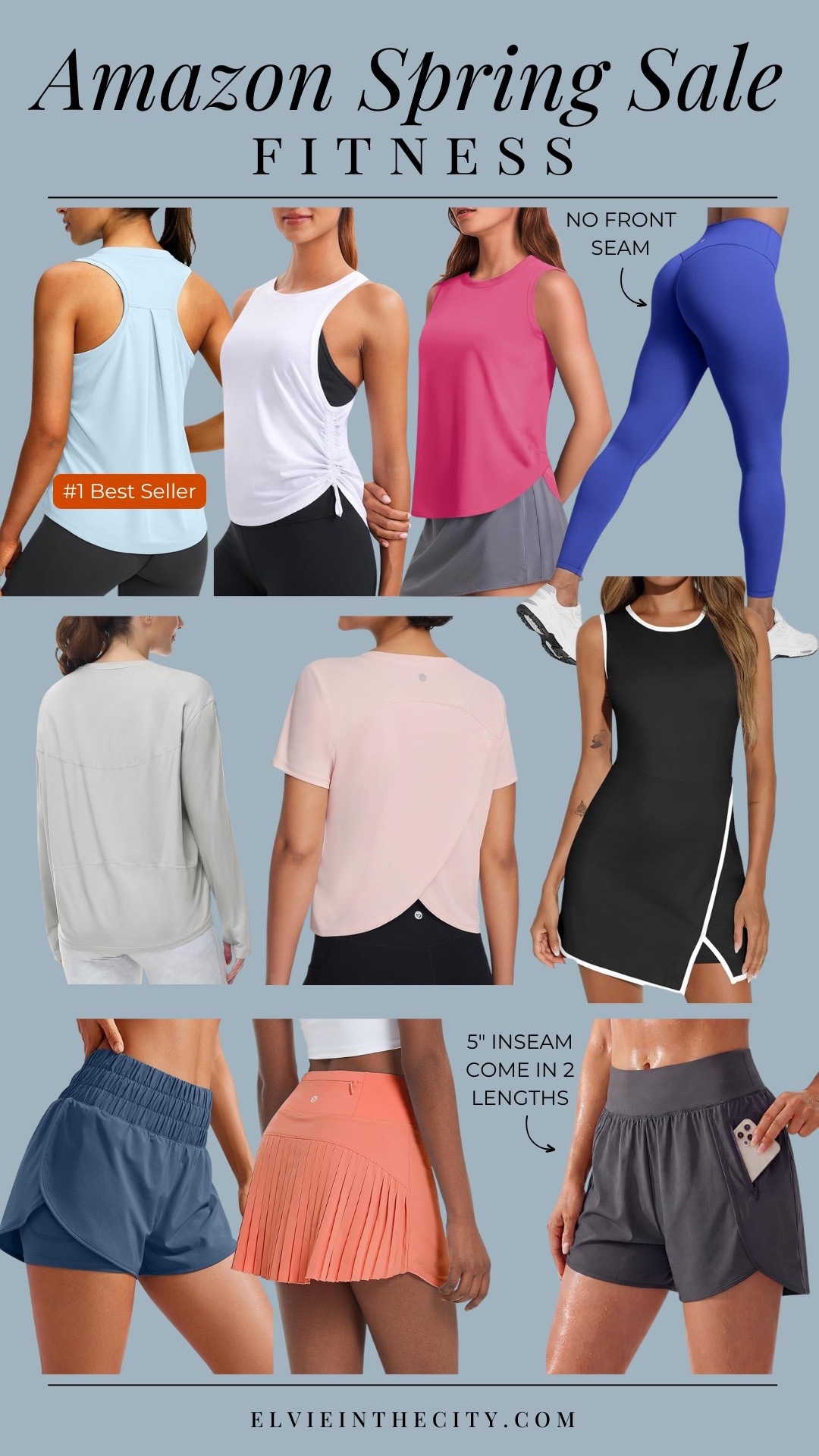 Amazon Spring Sale fitness finds include tank tops, no front seam leggings, long and short sleeve workout tops, an active dress, shorts, and skorts.

Ootd, spring outfit, workout outfit, fashion over 40, over 50 style, fitness must haves

#LTKSaleAlert #LTKOver40 #LTKActive