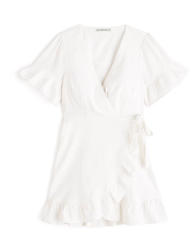 Angel Sleeve Wrap Mini Dress | Abercrombie & Fitch (US)