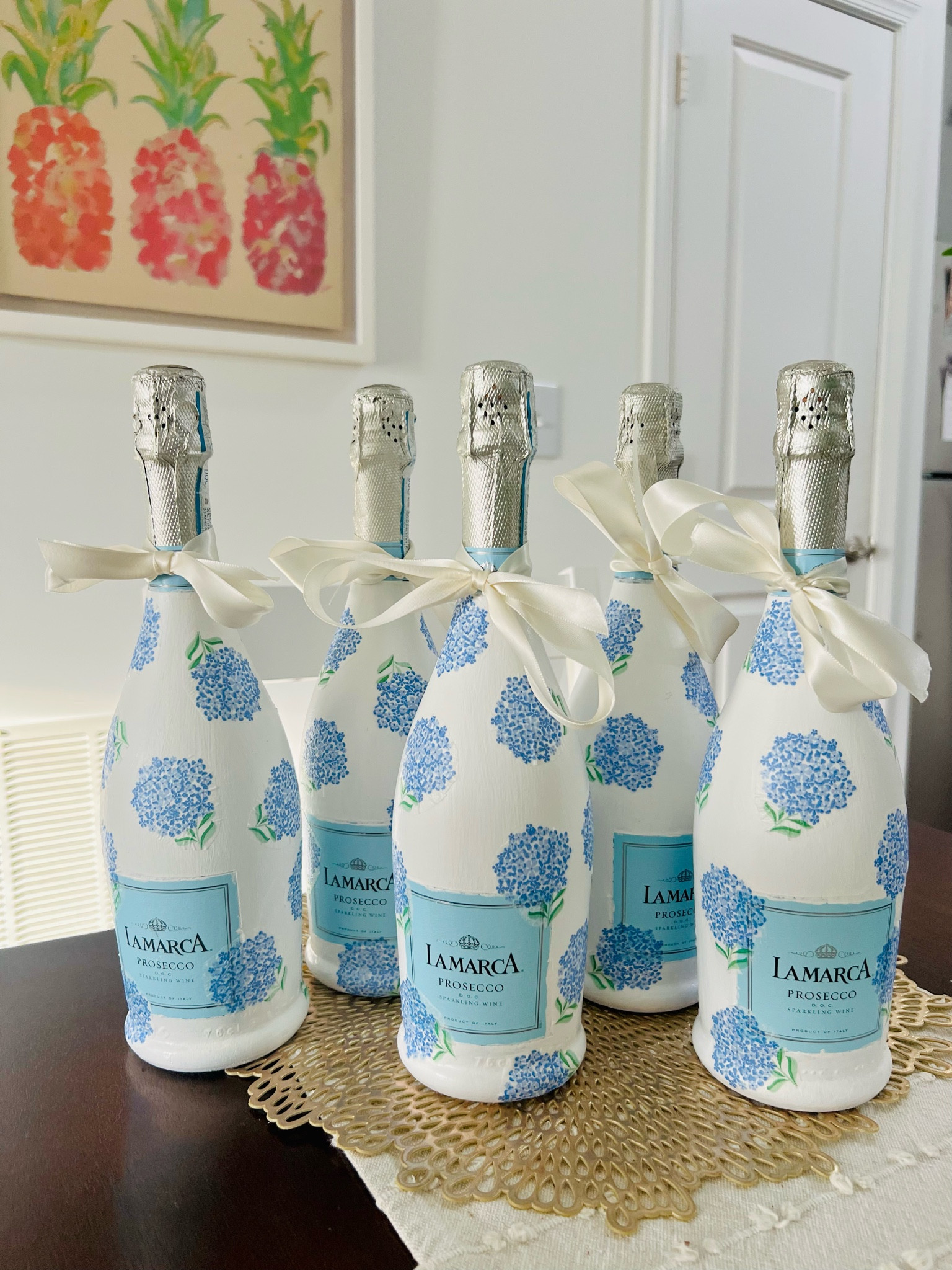 Have gotten so many questions on the napkins used for these decorated Prosecco bottles. The perfect bridesmaids gift and grandmillennial decor piece! 

#LTKHome