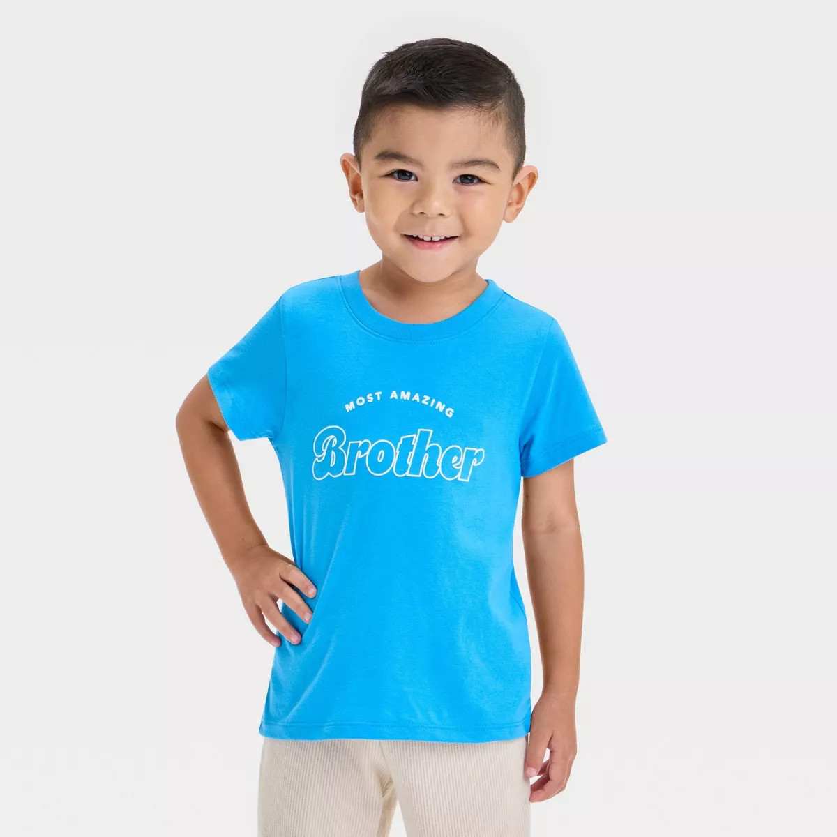 Toddler Boys' Short Sleeve Amazing Brother Graphic T-Shirt - Cat & Jack™ Blue | Target