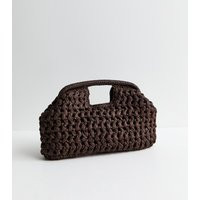 Dark Brown Woven Slouch Grab Clutch New Look | New Look (UK)
