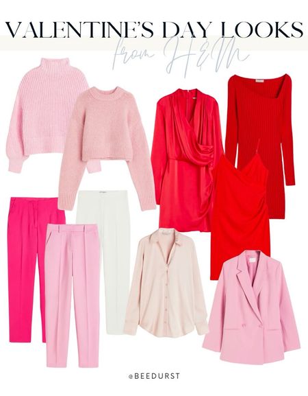 Valentine’s Day outfit from H&M, date night outfit, red dress, pink sweater, sweater dress, Valentine’s Day date outfit, work outfit, pink dress pants

#LTKfindsunder50 #LTKSeasonal #LTKstyletip