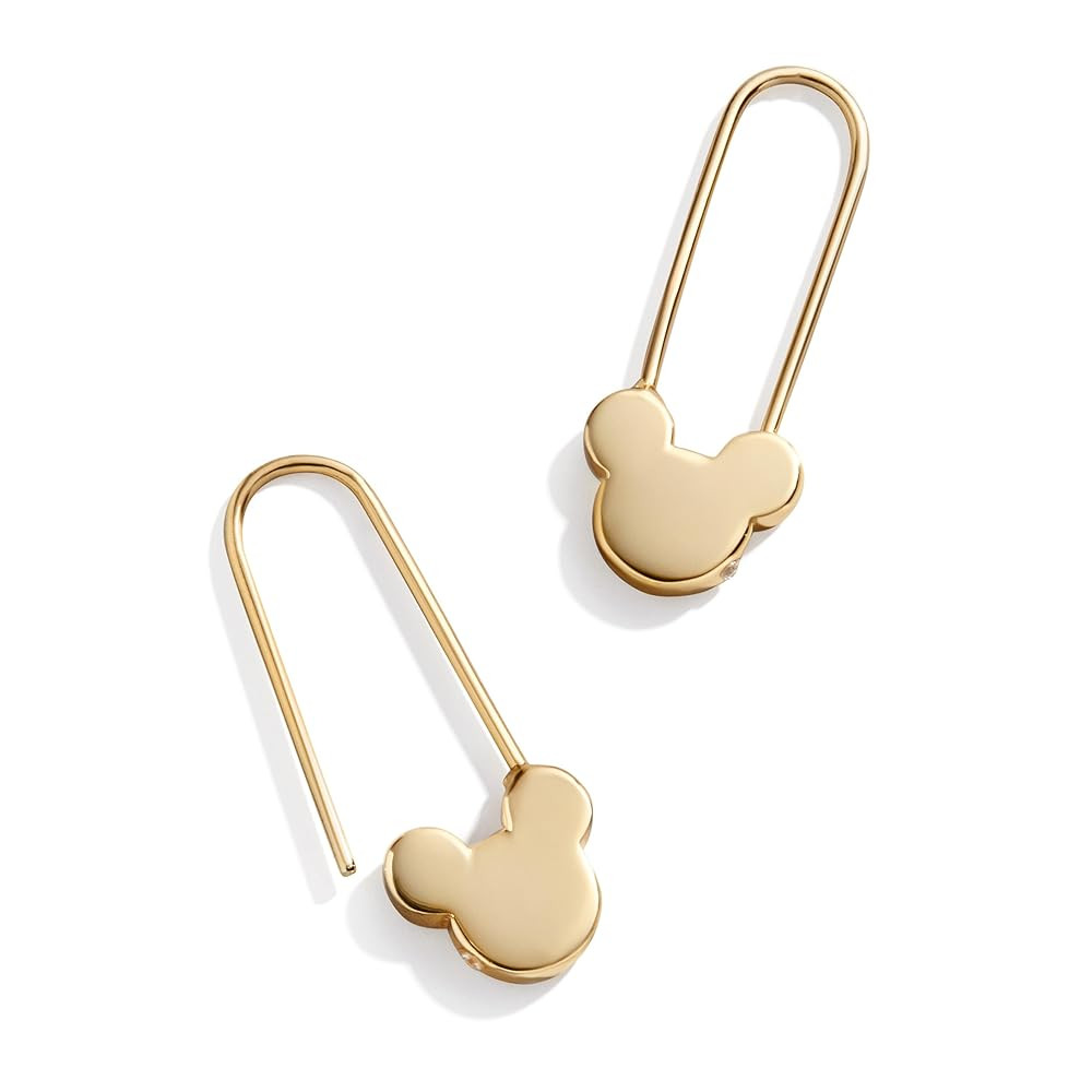 Disney's Mickey Mouse 18K Gold-Plated Sterling Silver Safety Pin Earrings - Gold | Amazon (US)