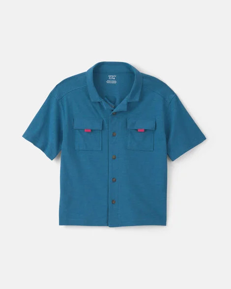 Boys Short-Sleeve Button-Down Shirt - Blue | Carter's Inc