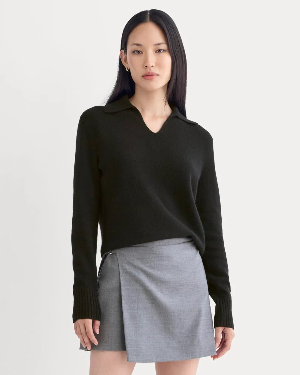 Cashmere Polo Sweater | Black | Everlane