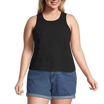 a.n.a Plus Womens Round Neck Sleeveless Tank Top | JCPenney