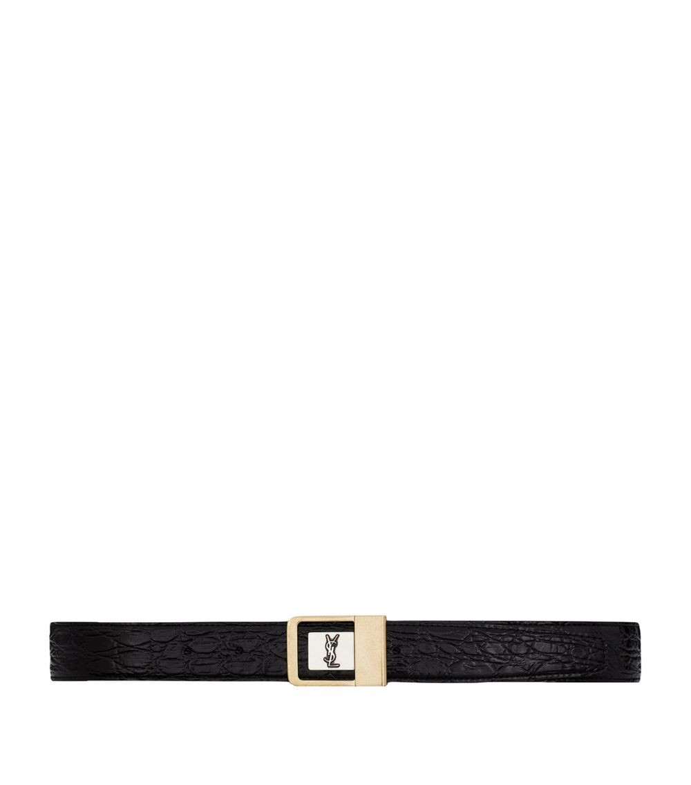 Croc-Embossed Leather Buckle Belt | Harrods