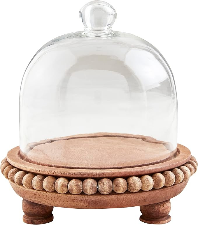 Mud Pie Wood Beaded Cloche, Brown, 8" x 7 1/2" Dia | Amazon (US)