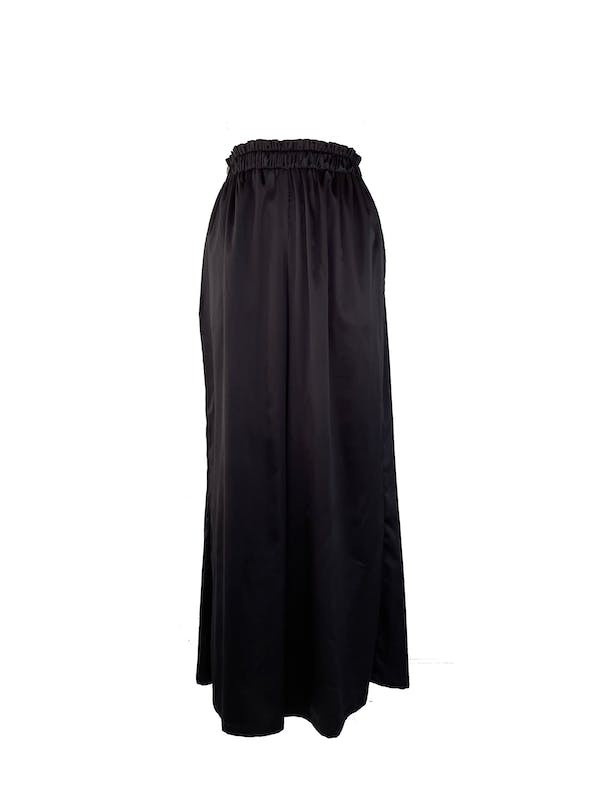 Studio Trure Lucy Satin Wide-Leg Pant - Black - L | Verishop