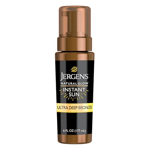 Jergens Natural Glow Instant Sun Body Mousse, Self Tanner for Ultra Deep Bronze Tan, Sunless Tanning Body Bronzer, Natural Looking Fake Tan, 6 Oz | Amazon (US)