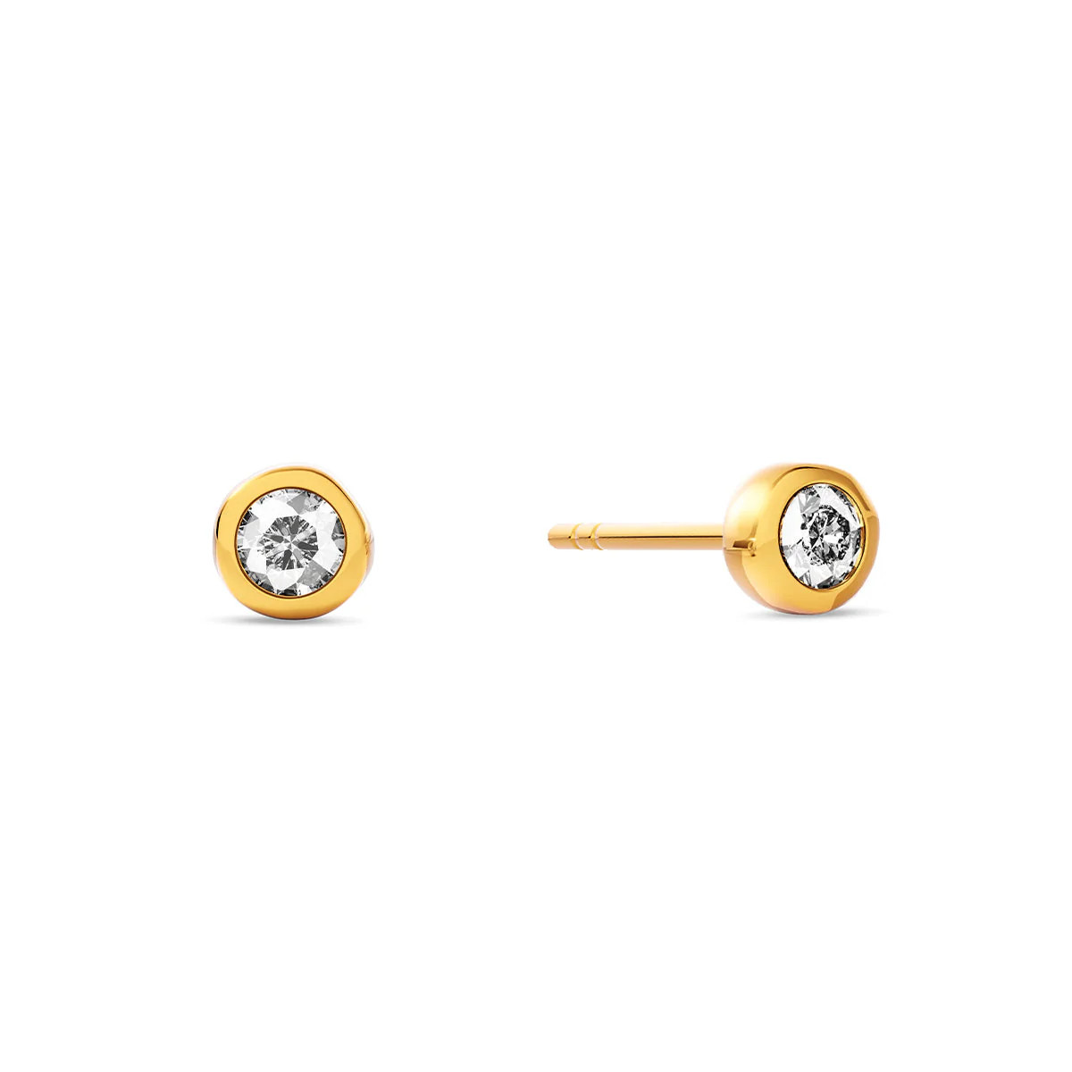 Fine White Topaz Stud Earrings (Gold) | Abbott Lyon