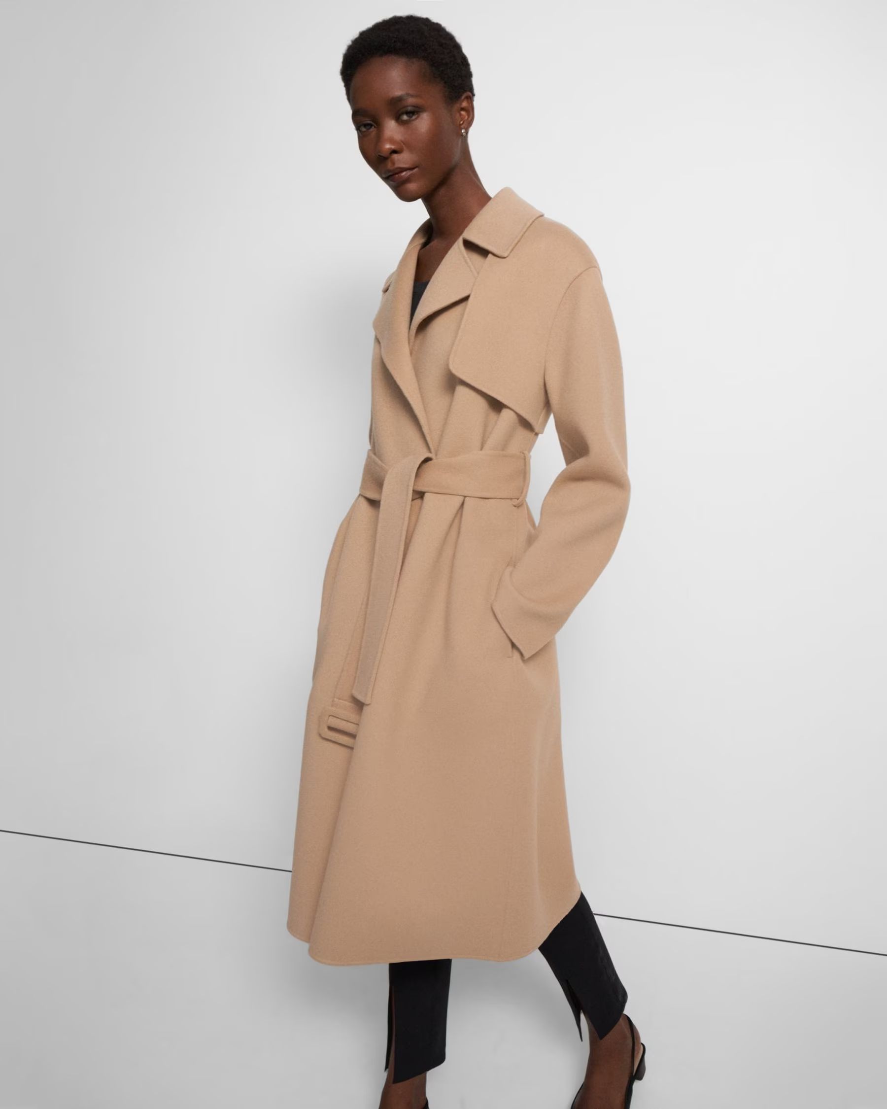 Wrap Trench Coat in Double-Face Wool-Cashmere | Theory