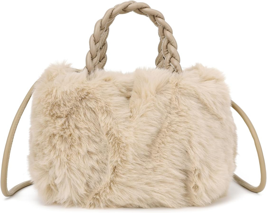 Scarleton Faux Fur Crossbody Bags for Women, Fluffy Top Handle Shoulder Bag, Fuzzy Purses for Wom... | Amazon (US)