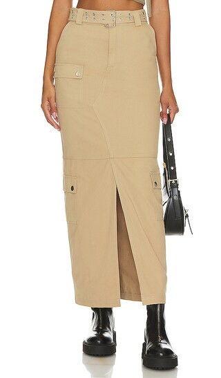 Remy Maxi Skirt in Taupe Neutral | Revolve Clothing (Global)