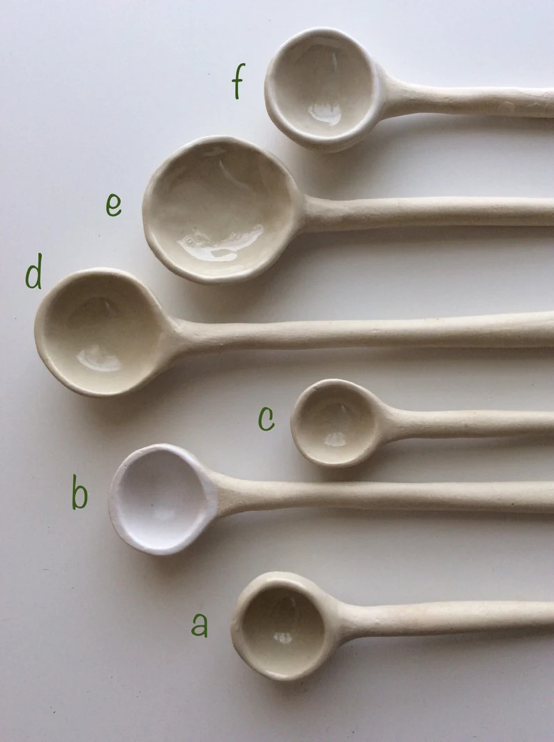 white ceramic spoons - various sizes - you pick | Etsy (US)
