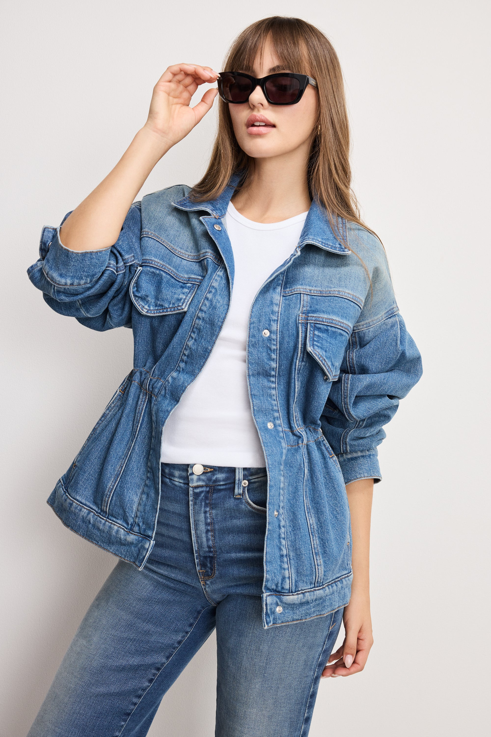 BARREL SLEEVE DENIM JACKET | INDIGO912 - GOOD AMERICAN | Good American