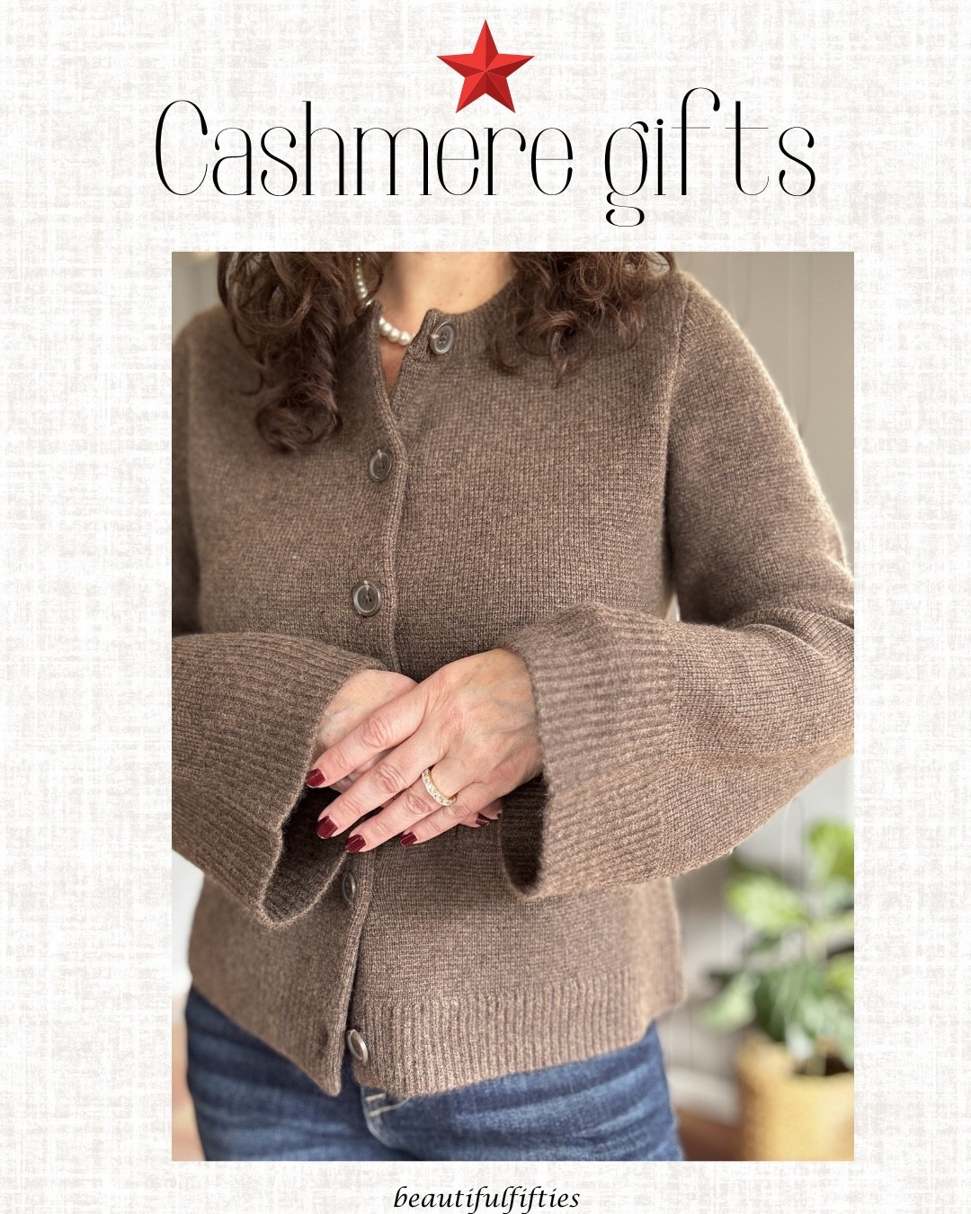 Cashmere is a wonderful gift to give! If you see anything I have listed here from Quince, New customers will receive 10% off their first purchase with my code,
INFG-25BEAUTIFULFIFTIES10 #LTKCyberWeek 

#LTKGiftGuide #LTKMidsize