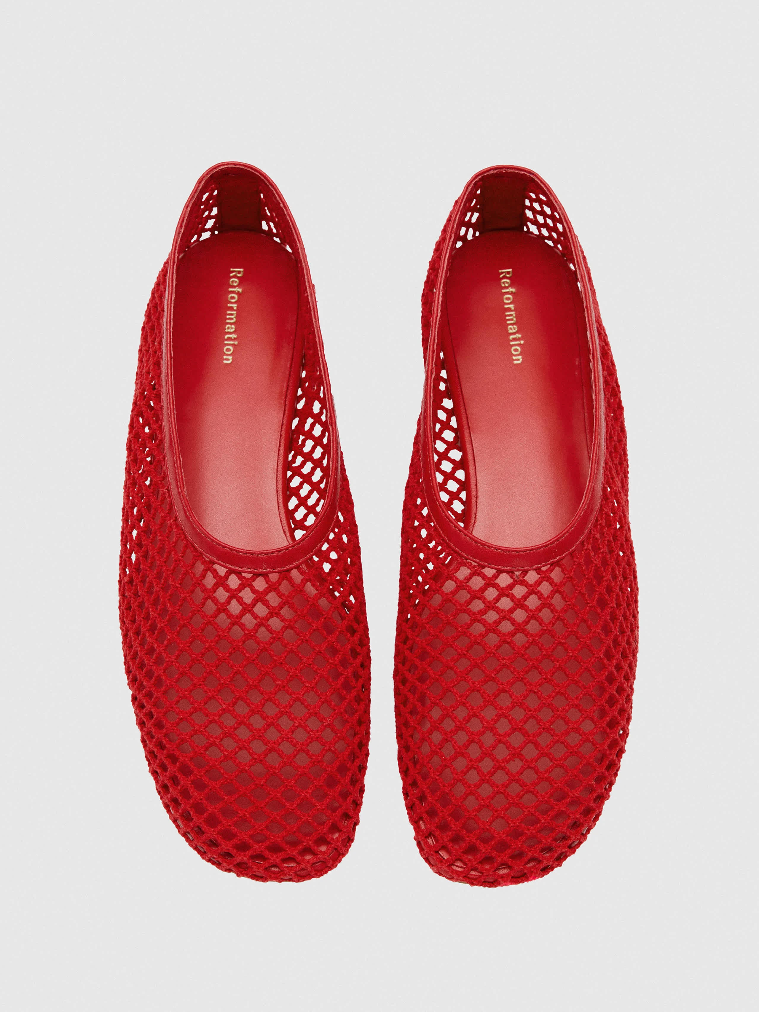 Reformation Britt Ballet Flat Red 10.5 | Reformation (Global)