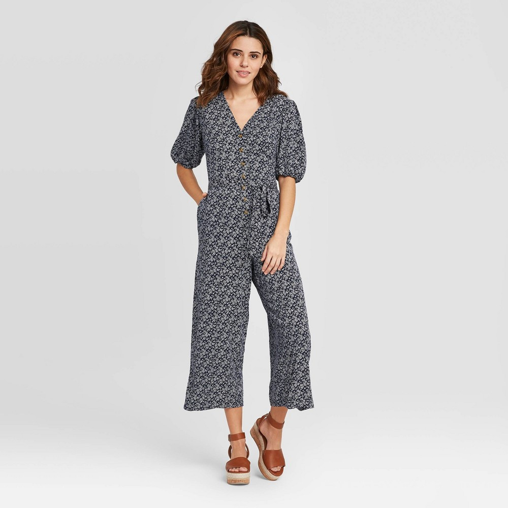 Women's Floral Print Elbow Sleeve V-Neck Jumpsuit - Universal Thread™ | Target