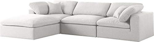 Meridian Furniture Serene Collection Contemporary Down Filled Cloud-Like Comfort Overstuffed L-Sh... | Amazon (US)