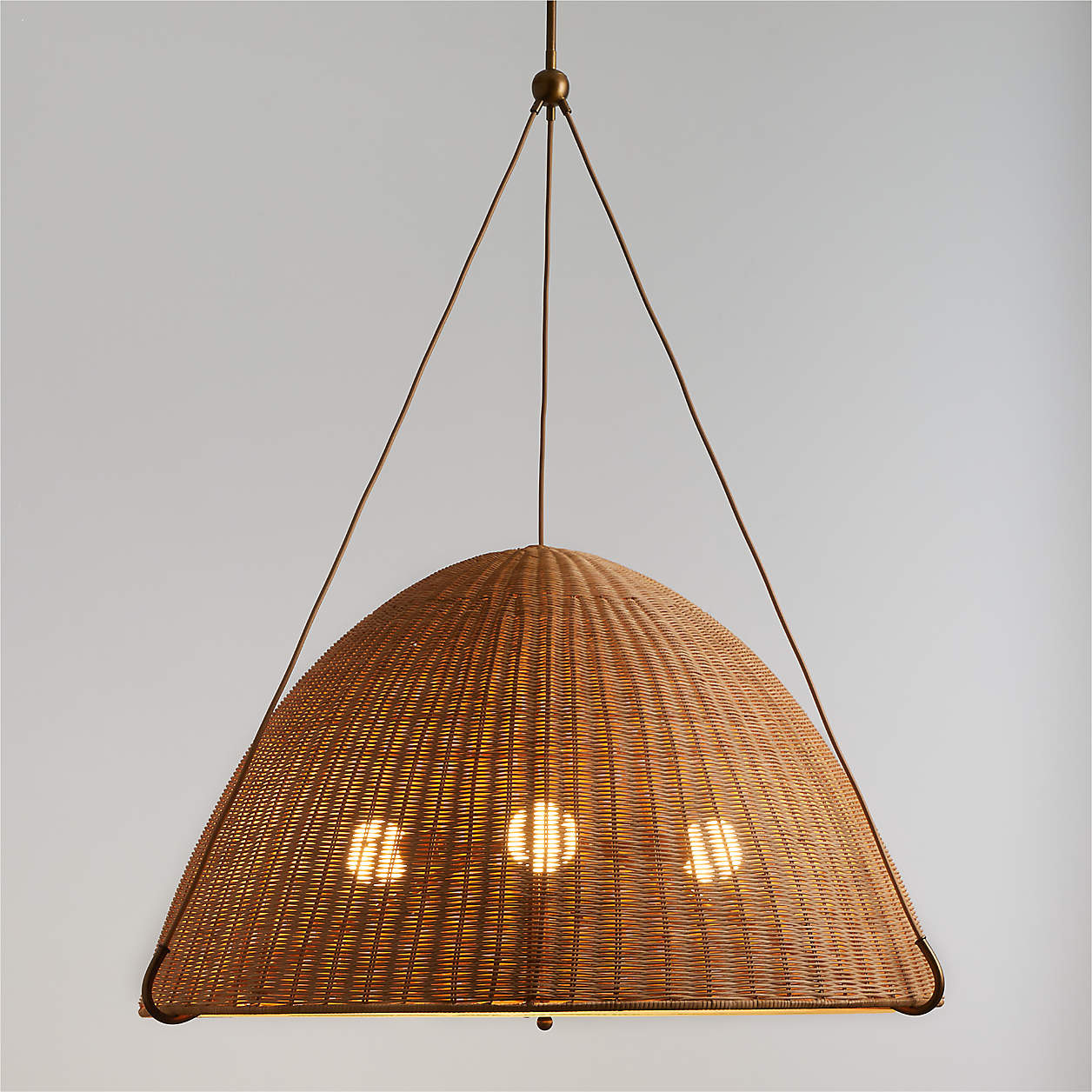 Harwich Large Woven Rattan Dome Pendant Light by Jake Arnold 40.5" + Reviews | Crate & Barrel | Crate & Barrel
