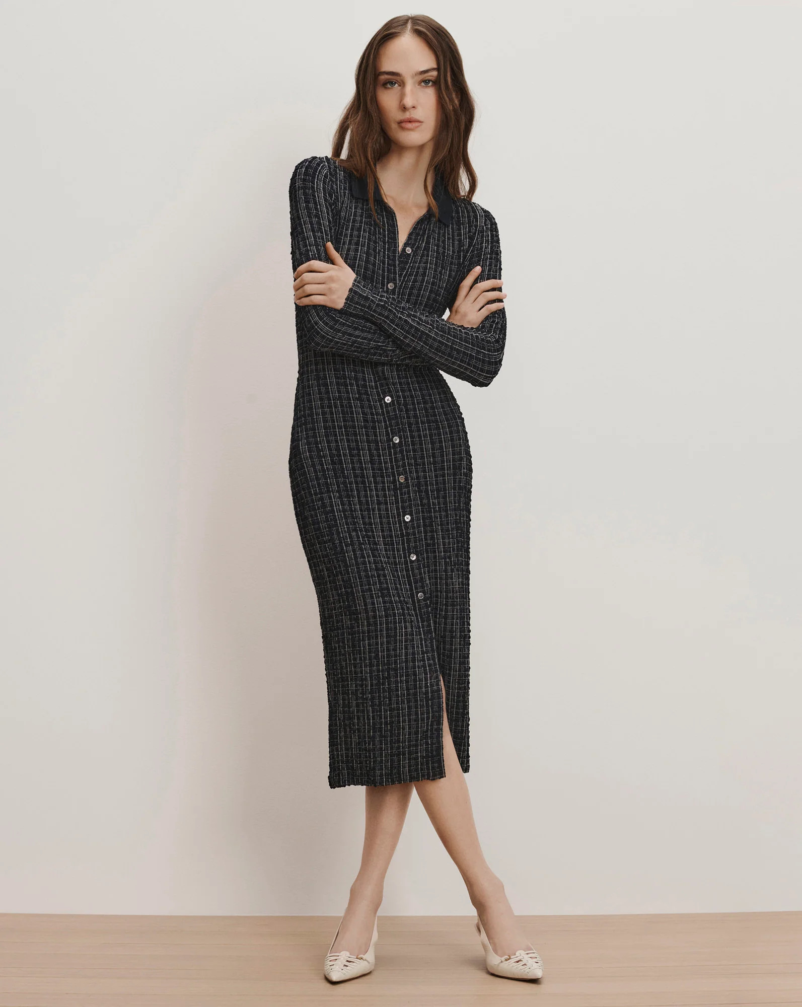 Barrett Plaid Midi Dress | Veronica Beard