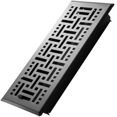 Home Intuition Basketweave 2 x 12 in. Decorative Floor Register Vent with Mesh Cover Trap, Matte Black | Target