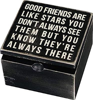Primitives by Kathy Classic Hinged Wood Box, 4 x 4 x 7.75-Inches, Good Friends are Like Stars | Amazon (US)