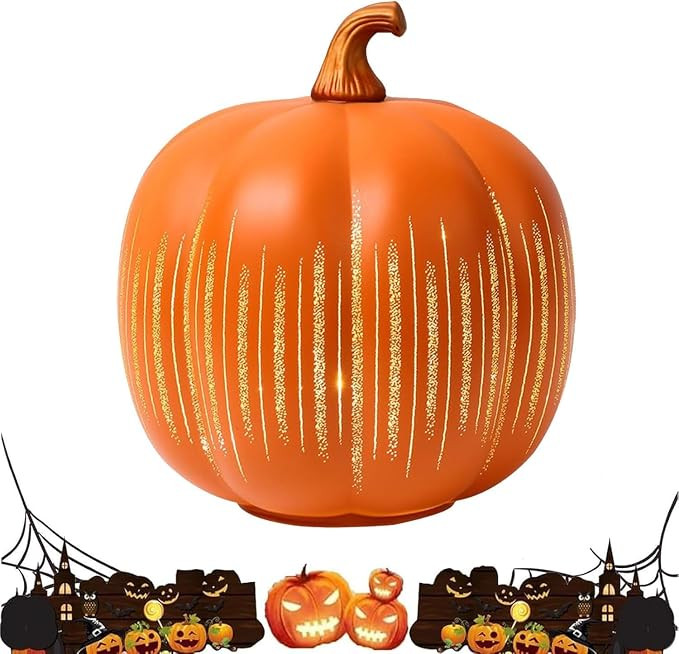 Starry Night LED Pumpkin Lights, Starry Night Pumpkins, Timer Lighted Sparkling Starry Night Glas... | Amazon (US)