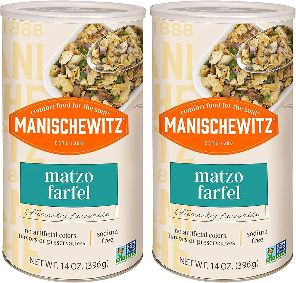 Manischewitz Matzo Farfel, 14oz (2 Pack) Resealable Canister, Sodium Free, No Artificial Colors o... | Amazon (US)