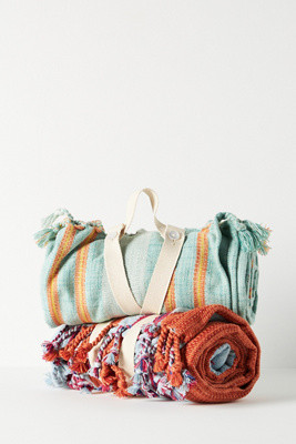Parasol Stripe Travel Beach Blanket | Anthropologie (US)