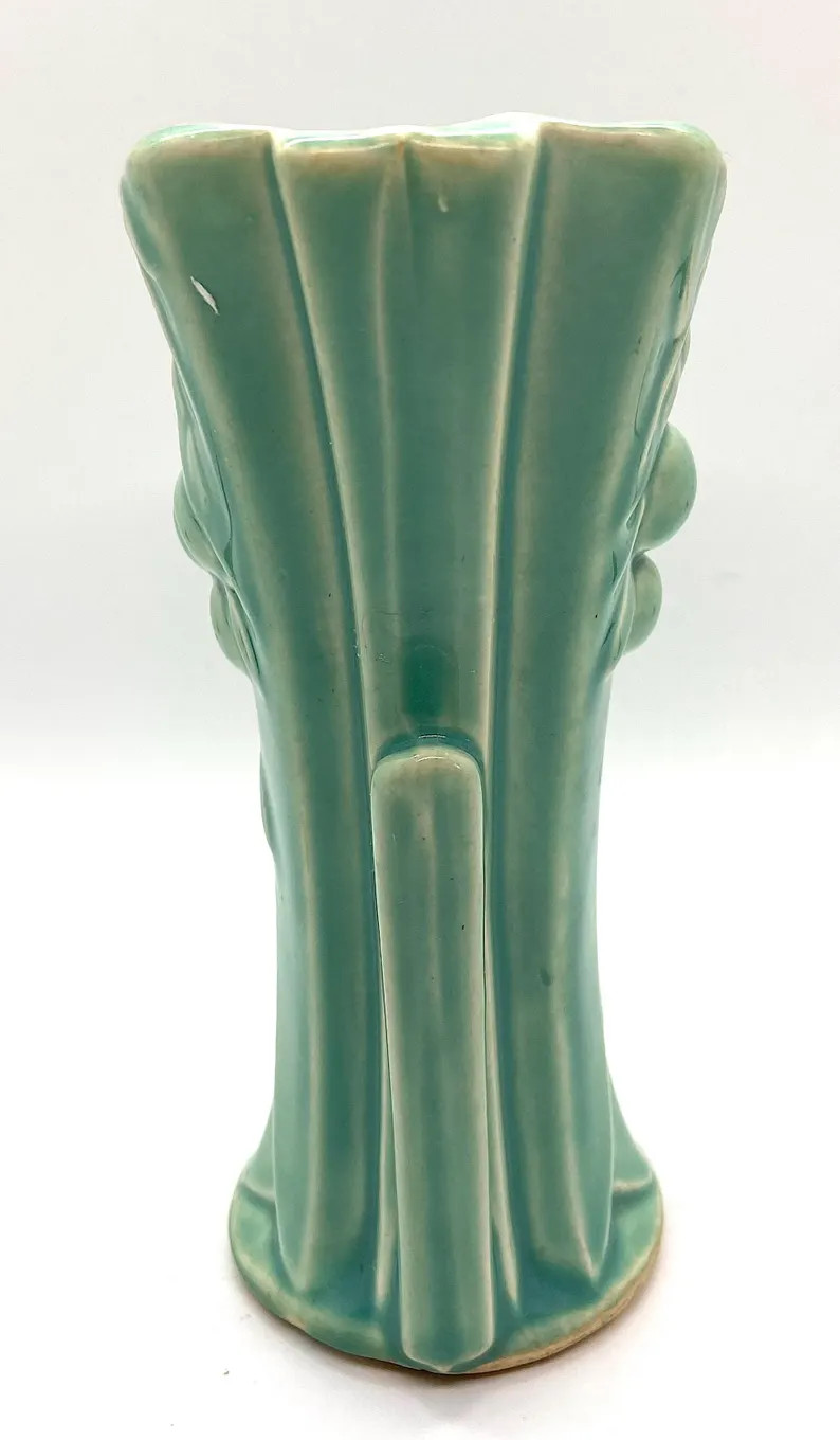 Antique Vintage Mccoy Vase, Art Deco American Pottery, Berries, Leaves, Handles, Turquoise, Green... | Etsy (US)