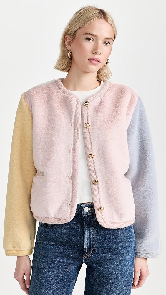 English Factory Colorblock Faux Fur Jacket | Shopbop | Shopbop