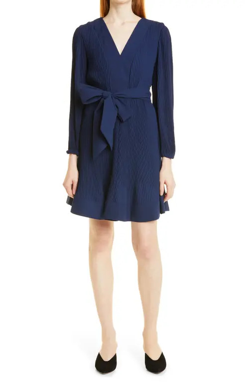 Milly Liv Long Sleeve Minidress in Navy at Nordstrom, Size 8 | Nordstrom