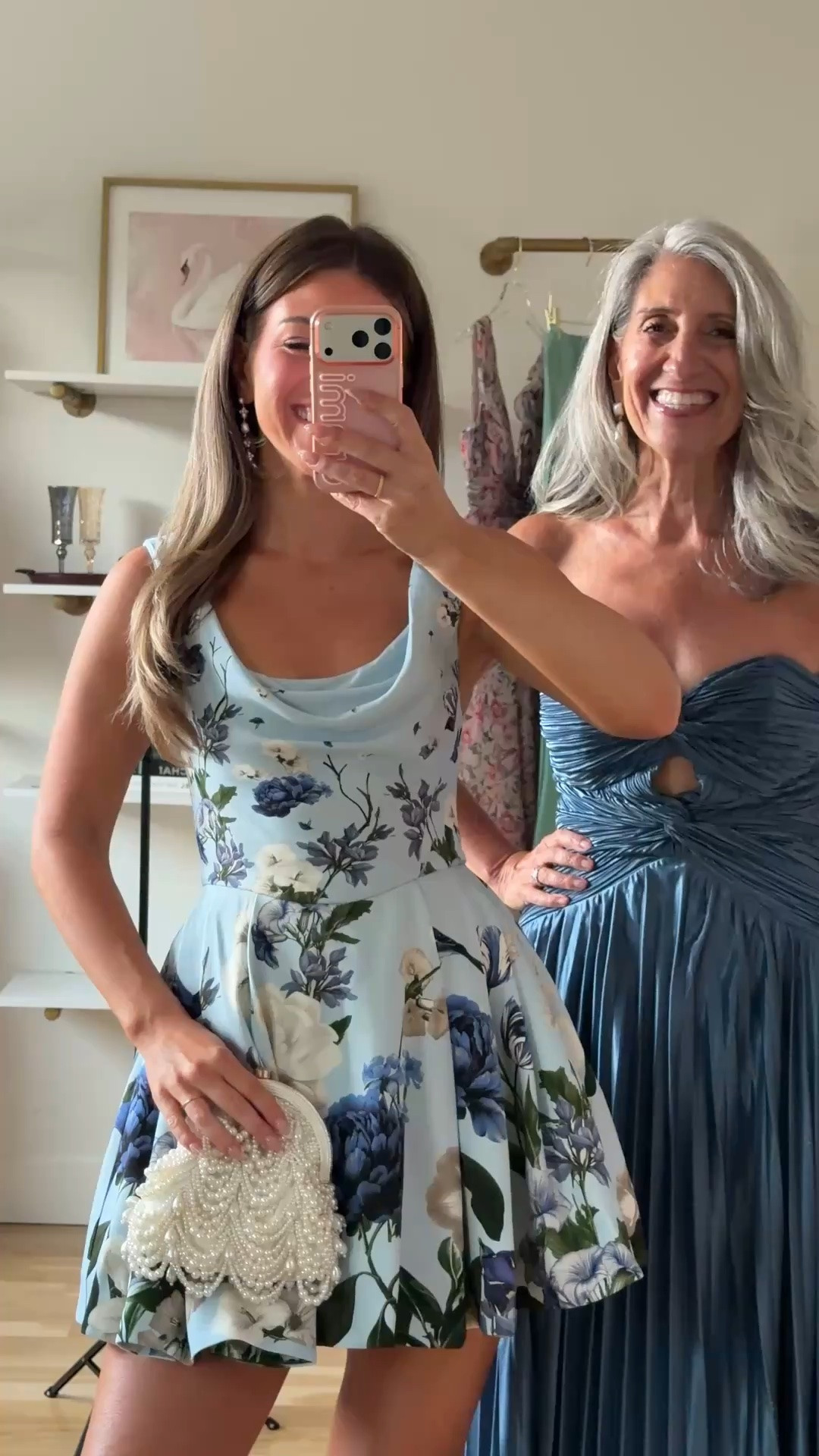 light blue floral mini dress with a cowl neckline, blue pleated satin strapless gown with a cutout waist mom and me formal wedding guest and mother of the bride dresses 💍

lulus: emerson20 (first purchase only) 

I’m 5’4” and wearing my usual small/2 in most

mom is 5’4” and wears a medium/6

summer wedding guest dresses, wedding guest dresses, cocktail dresses, semi-formal dresses, black tie wedding guest dresses, destination wedding guest dresses, garden party dresses, wedding guest outfit ideas, mom & me outfits, mom & me dresses, matching outfits, mother daughter outfits, family photo outfits, wedding guest dresses, mother of the bride, mother of the groom, wedding guest outfit ideas

#LTKSeasonal #LTKWedding #LTKgrwm