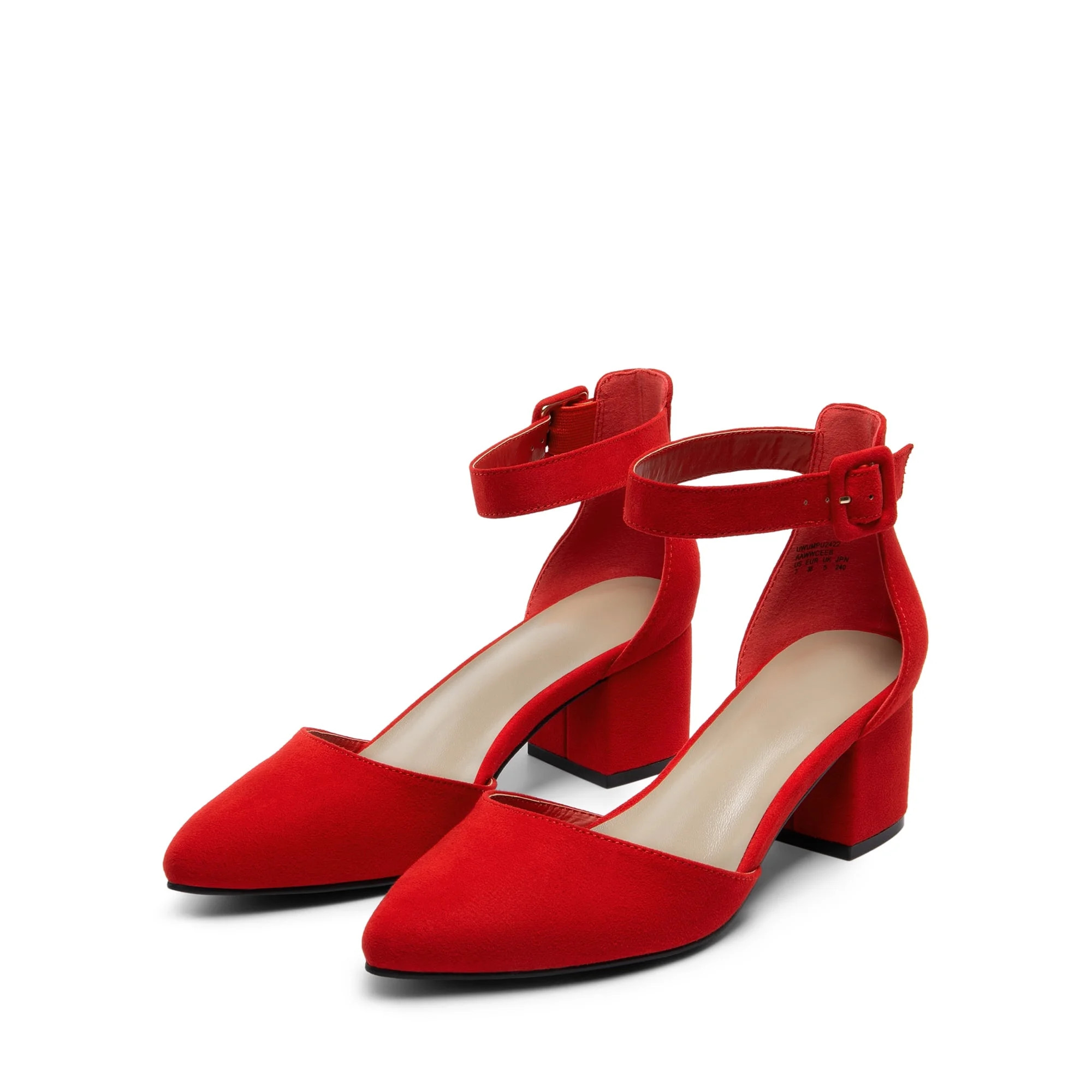 BURUDANI Women's Strappy Chunky Heel Dress Pump Shoes | Walmart (US)